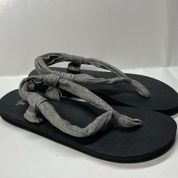 Sanuk Yoga Sling Yoga Mat Sandals Women Size 9 Gray Cheetah - Picture 1 of 10